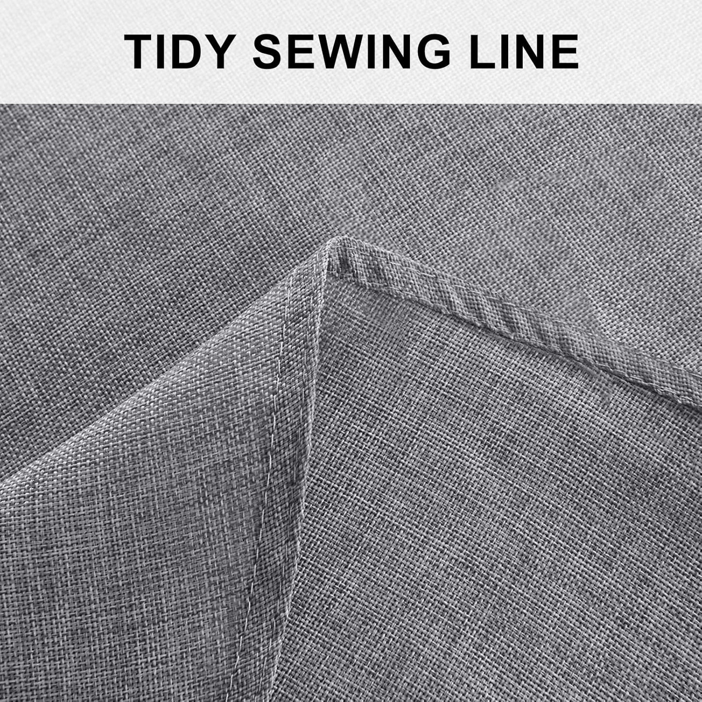 Hiasan Round Linen Tablecloth 40 Inch - Wrinkle and Stain Resistant Washable Polyester Fabric Table Cloth for Dining Room Kitchen Party, Grey