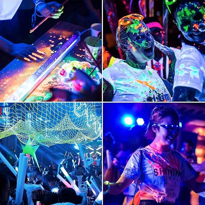 2 Pack 700W LED Black Lights, 395nm to 410nm Flood Blacklight Light with Plug,Outdoor IP66 Waterproof for Glow in The Dark, Dance Party, Stage Lighting, Body Paint, Fluorescent Poster, Neon Glow