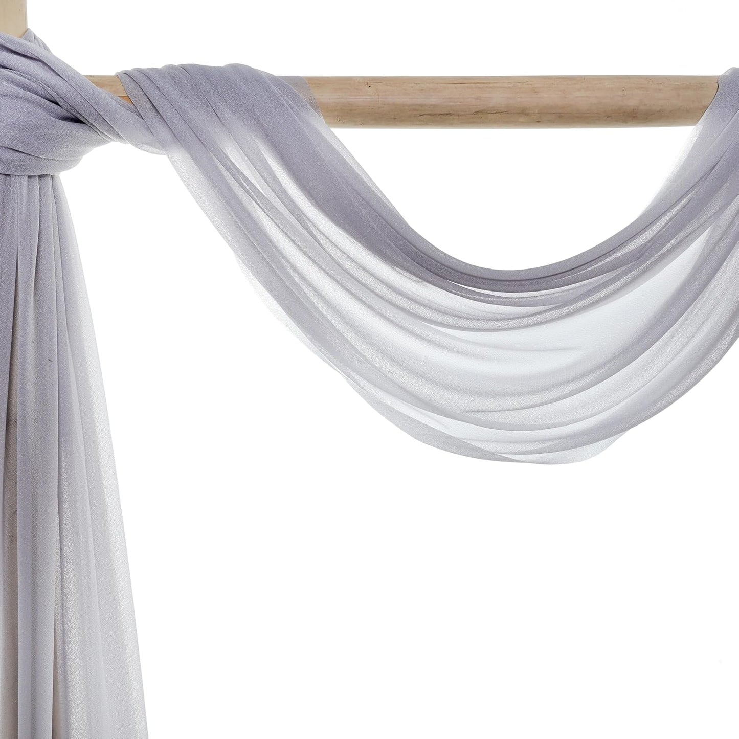 VDS Pack of 1 Panel (30 Inch X 30 Feet) Wedding Arch Draping Fabric Sheer Chiffon Fabric Drapery for Wedding Ceremony Reception Swag Backdrop Canopy Chuppah ARBO Altars Decoration (Cool Grey)