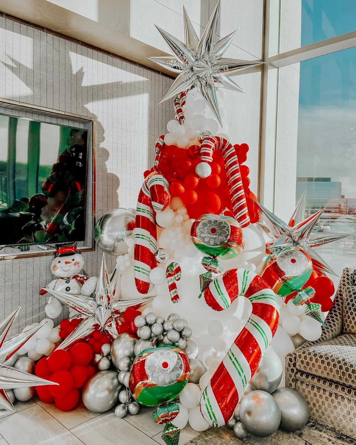 3pcs 26inch 3D Explosion Star foil balloon, Silver Foil Cone Star burst Balloons for Birthday Wedding New Year Party Event