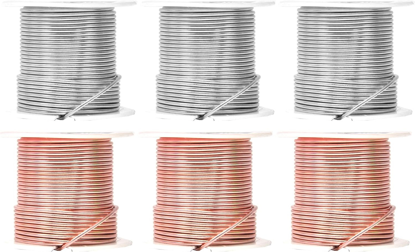 Mandala Crafts 14 Gauge Anodized Aluminum Craft Wire for Jewelry Making – 330 FT Colored Flexible Silver Copper Tone Wire - Bendable for Bonsai Armature Crafting Sculpting