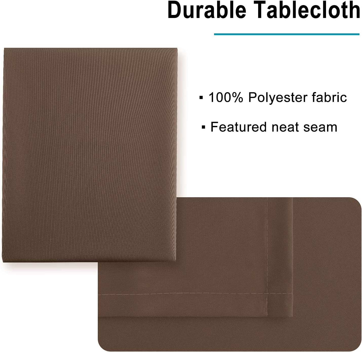 Hiasan Small Tablecloth for Square Tables - Waterproof and Spillproof Washable Fabric Table Cloth for Dining Room Kitchen Party (Tan, 40 x 40 Inch)