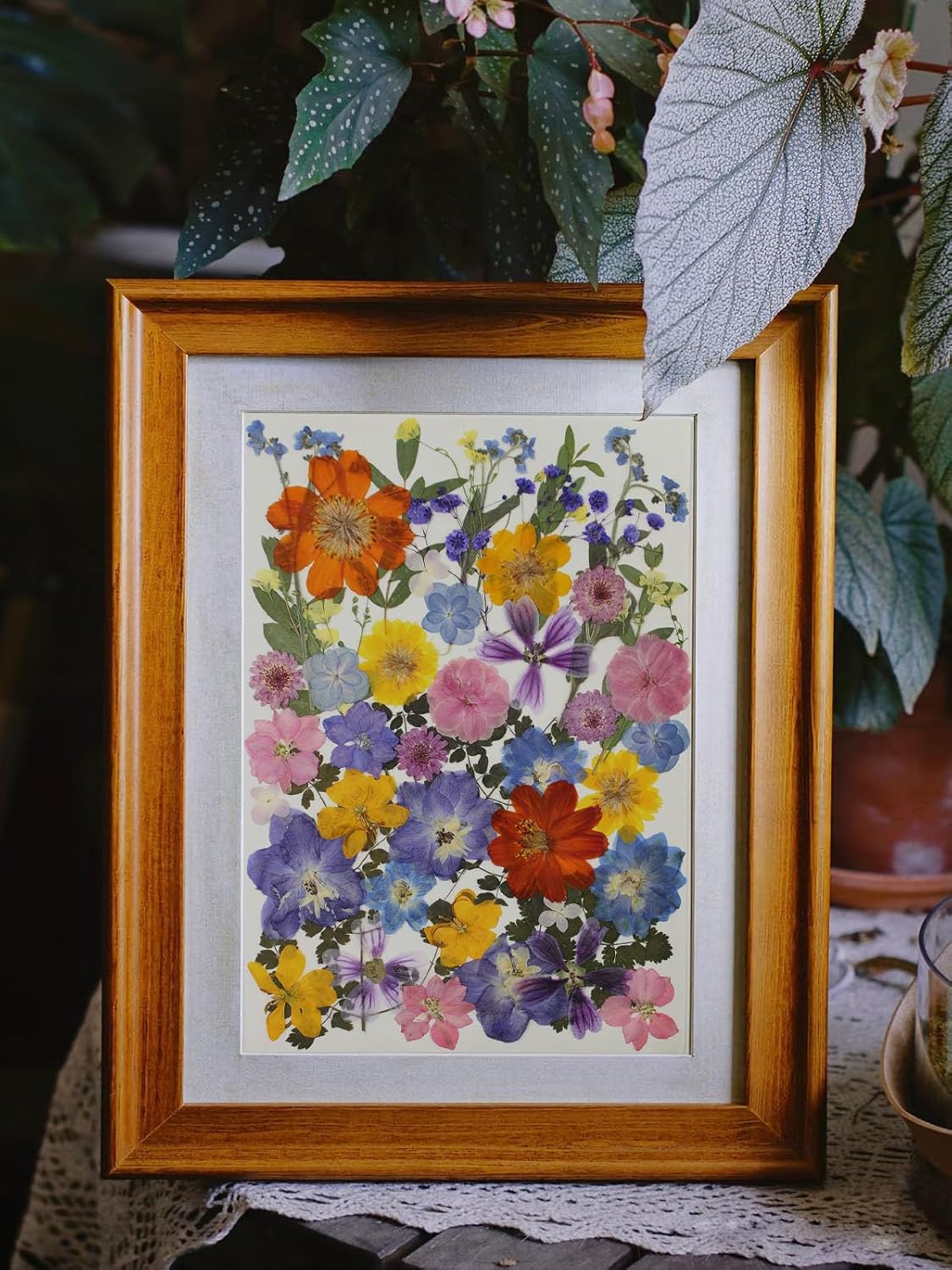 17 Types Retro Dried Pressed Flowers Leaf Plant Herbarium for DIY Resin Jewelry Making Floral Decors(Muti Color)