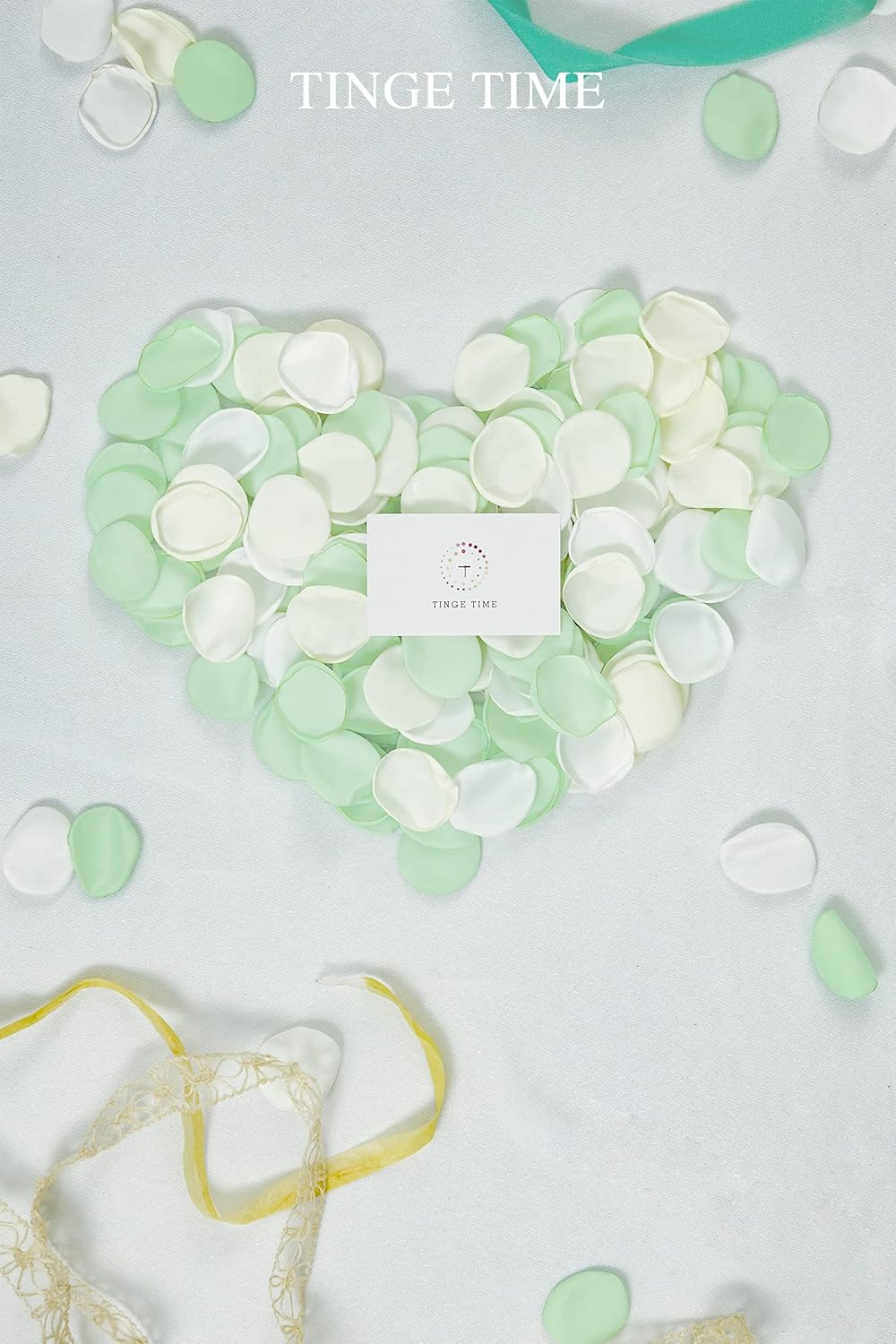TINGE TIME 400pcs Silk Flower Petals for Wedding, Rose Petals for Decoration, Fake Flower Petals for Bridal Showers, Flower Girl Petals for Anniversaries and Parties (Mint Green)
