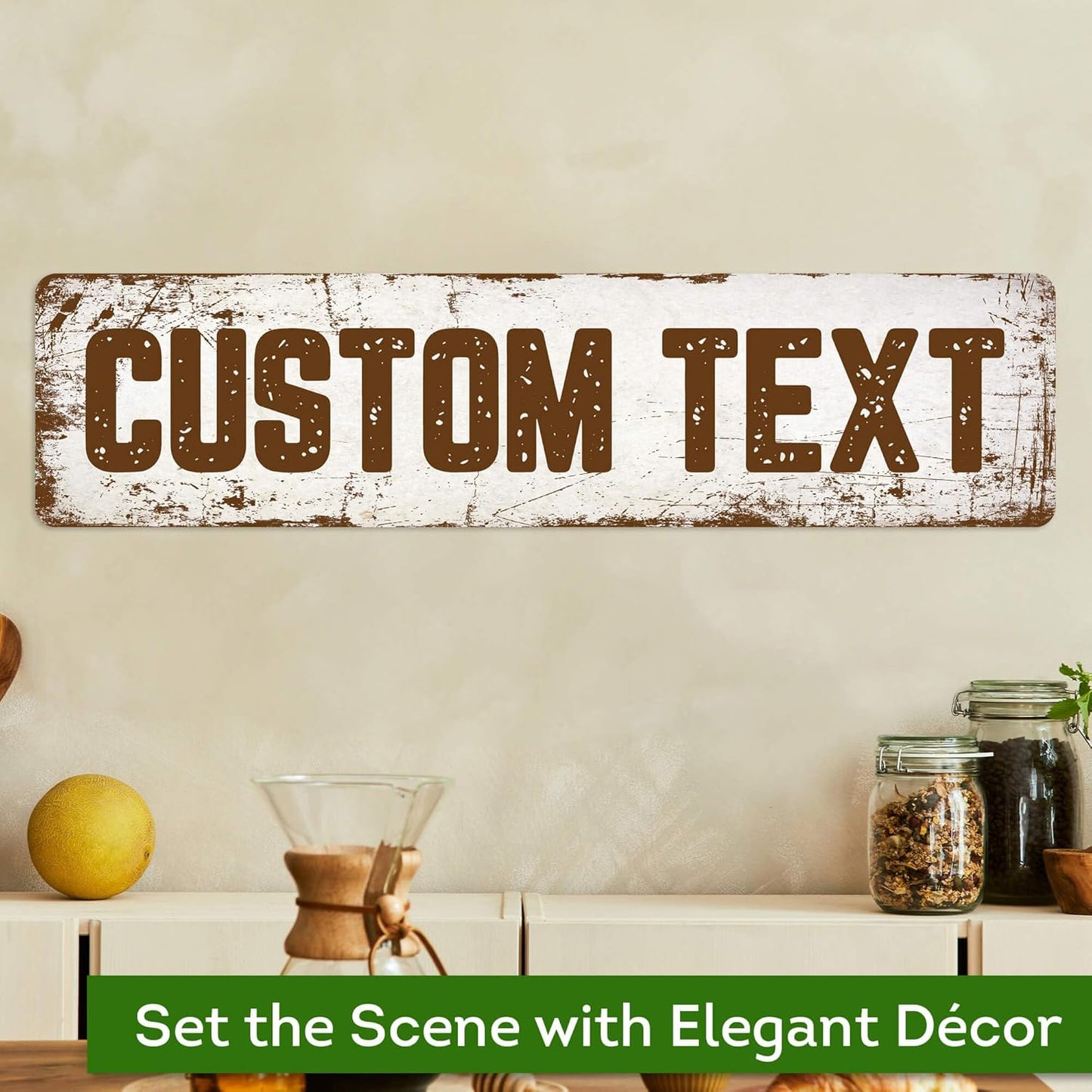 Custom Sign, Custom Street Sign, 11 Font Colors, 13 Font Styles, 4 Hole Options, 22 Sizes, 6x24 Inches, Rust Free DiBound, Fade Resistant, Made in USA by My Sign Center (Rustic)