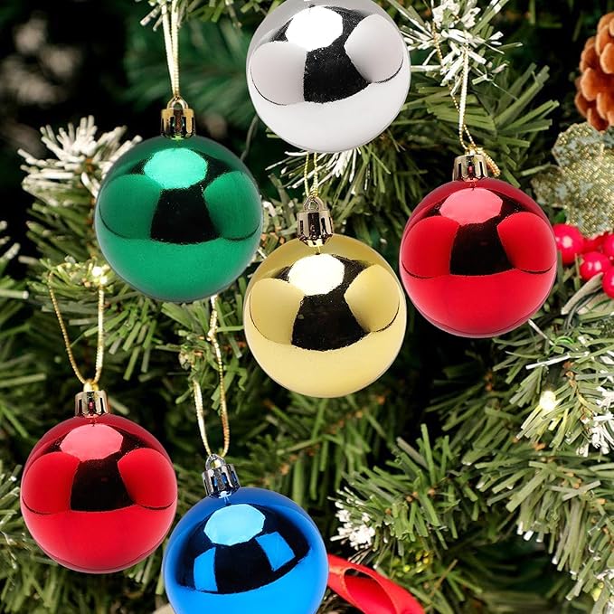 KTKDE Christmas Balls Decoration 36 Pcs/2.36in Christmas Tree Decorations Shatterproof Hanging Ornament Balls for Holiday Wreath Xmas Tree Decor Colorful Ball for Party Event