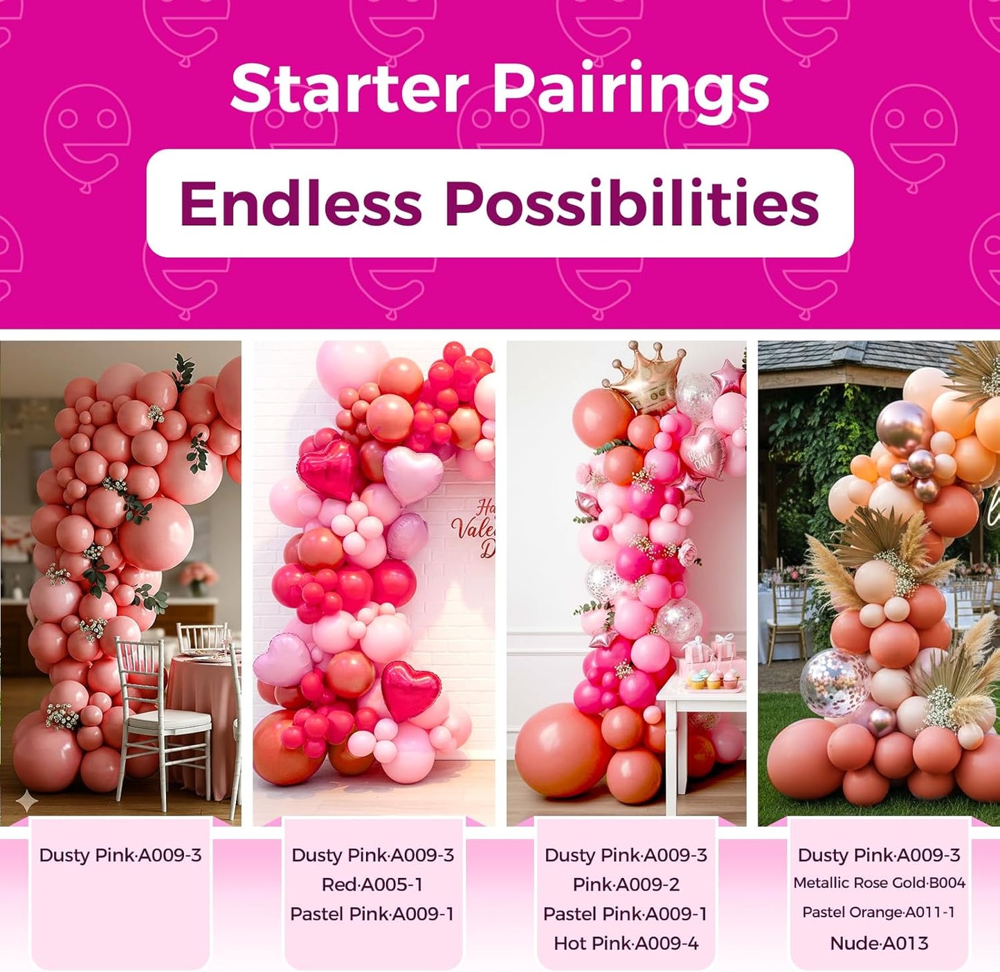 Bezente Dusty Pink Latex Party Balloons - 100 Pack 12 inch Round Helium Blush Pink Rose Pink Balloons for Birthday Wedding Anniversary Bridal Shower Gender Reveal Boho Theme Party Decoration