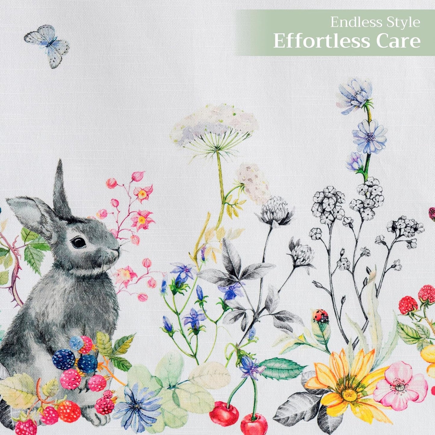 Maison d' Hermine Table Runner 100% Cotton Double Layer Table Runners 72 inches Long Decorative for Home Kitchen Dining Party Baby Shower Wedding Bridal Shower Spring Summer (Printemps, 14.50" x 72")