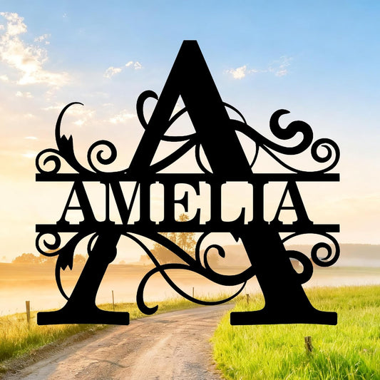 Custom Signs Outdoor Metal, Personalized Family Last Name Sign, Letter Monogram Metal Signs Wall Art For Home Decor, Name Sign Customized Housewarming Christmas Wedding Gifts For Women Men