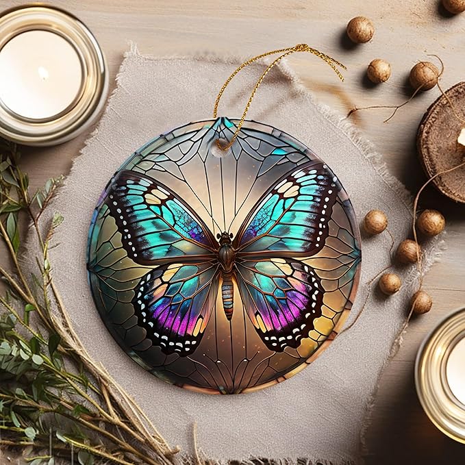 Touber Butterfly Christmas Ornament, Christmas Ornaments for Tree, Christmas Tree Decor, Holiday Ornament
