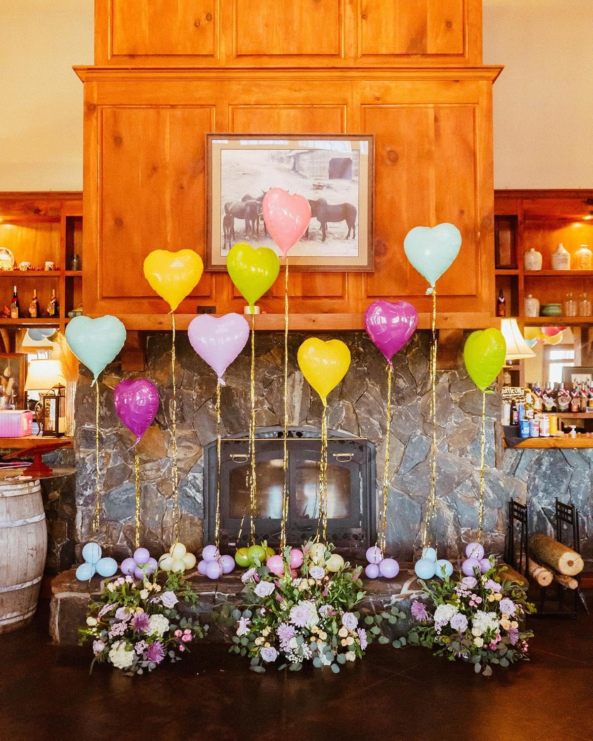 Pastel Colorful Heart Balloons,10Pcs Rainbow Foil Heart Shaped Balloons,18Inch Pink Blue Yellow Green Purple Helium Balloon for Valentines,Engagement,Birthday,Baby Shower,Wedding Party Decorations