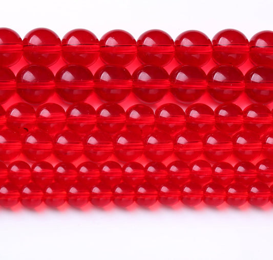 Red Glass Stone Beads Gemstone Round Crystal Energy Jade Beads Stone Beads for Jewelry Making DIY Bracelet Necklace Jewelry Making 1 Strand 15.5inch 31PCS 12MM