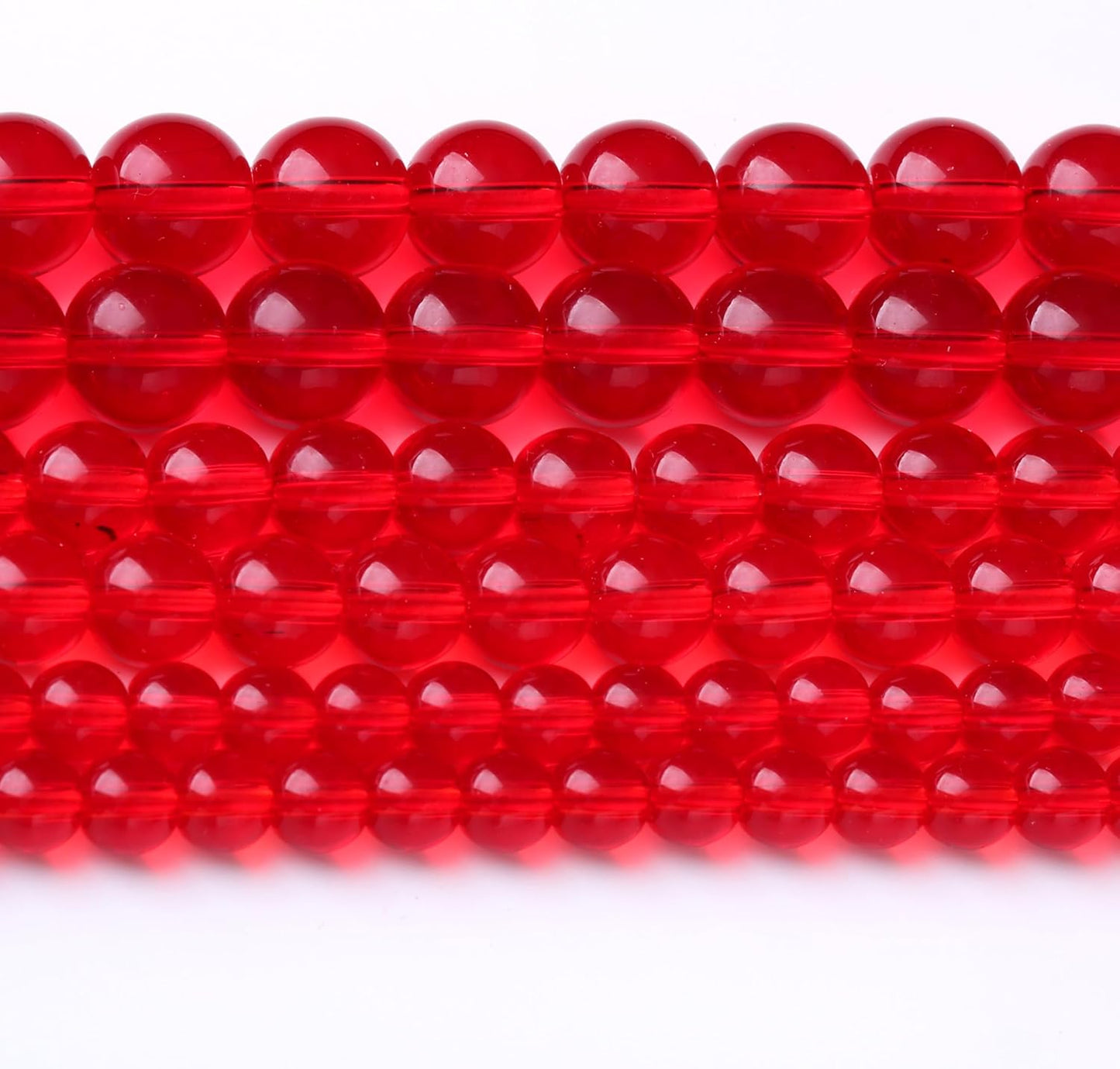 Red Glass Stone Beads Gemstone Round Crystal Energy Jade Beads Stone Beads for Jewelry Making DIY Bracelet Necklace Jewelry Making 1 Strand 15.5inch 60PCS 6MM