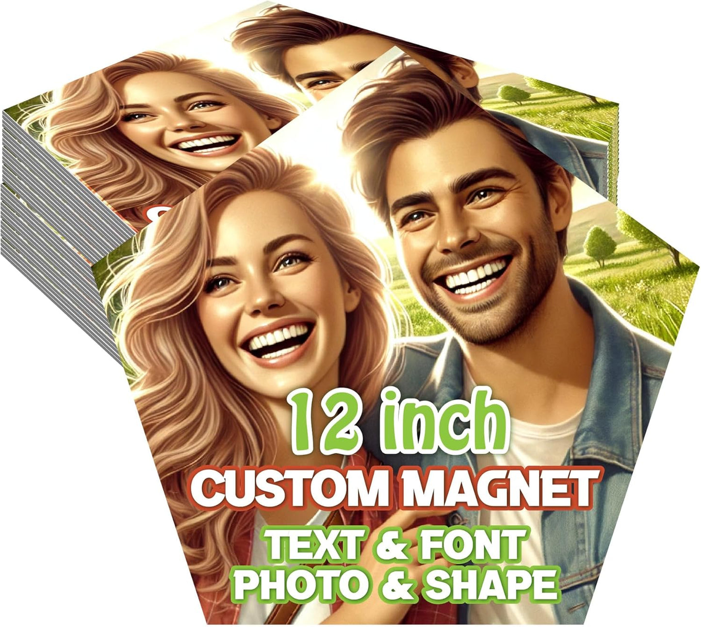 KETABAO – 12" Pentagon Magnetic Photo Magnet for Refrigerators, Storage Cabinets and Cars – Customized Gifts for Office and Home