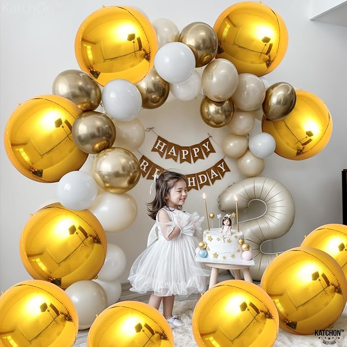 KatchOn, Large Gold Foil Balloons - 22 Inch, Pack of 12 | Gold Balloons | Mylar Balloons for Anniversary, Golden Birthday Party Decorations | NYE Balloons for New Years Eve Party Supplies 2026