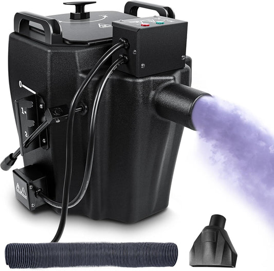 3500W Dry Ice Machine, Portable Low Lying Fog Machine with Tube Nozzle, Dry Ice Fog Machine for Stage Wedding Party Bar KTV Events, Black