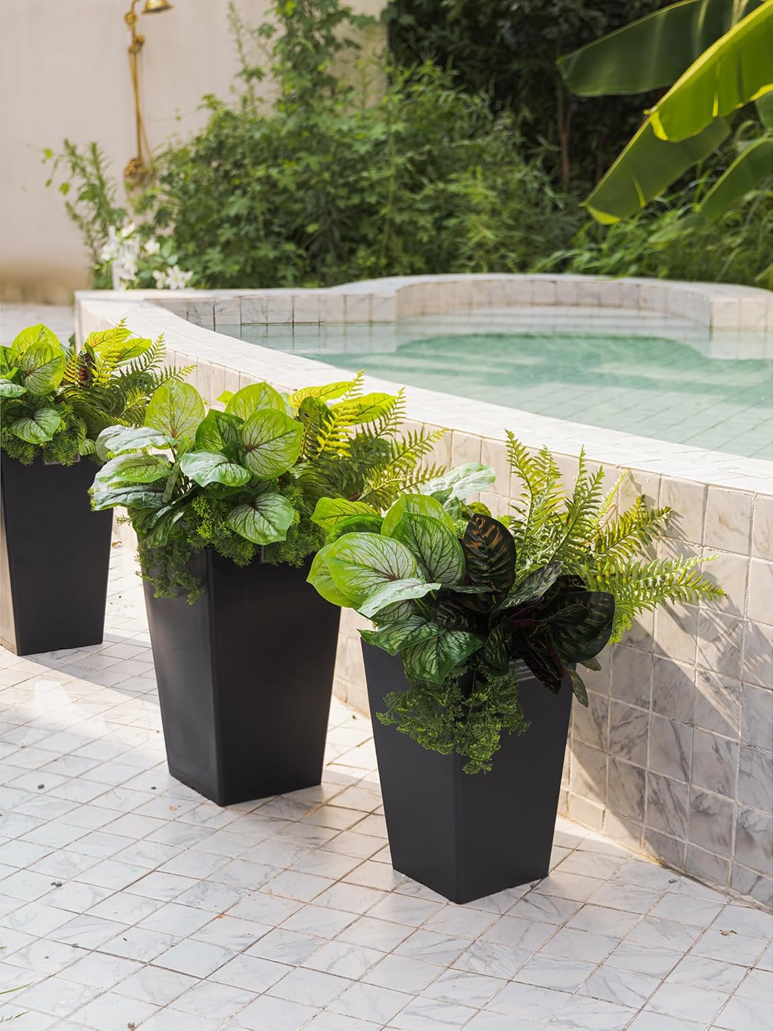 PARTY JOY 12 Bunches Fake Plants Outdoor, Fake Bushes UV Resistant Artificial Flowers Greenery Shrubs Faux Greenery for Outdoor Garden Patio Front Porch Yard Decor