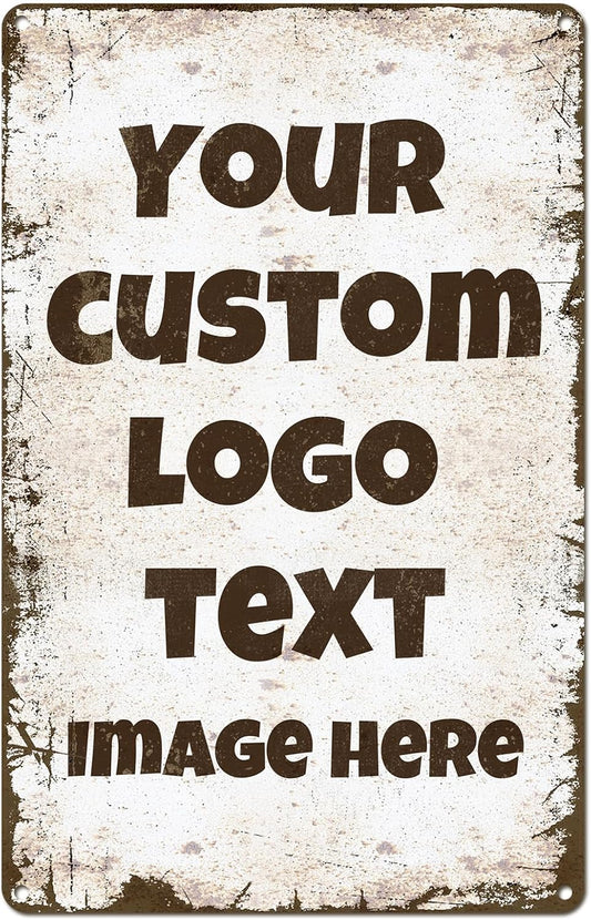 Personalized Metal Sign Custom with Photo Text Logo for Outdoor Yard Garden Home Business Wedding Wall Decor Street Sign Style (Vertical)