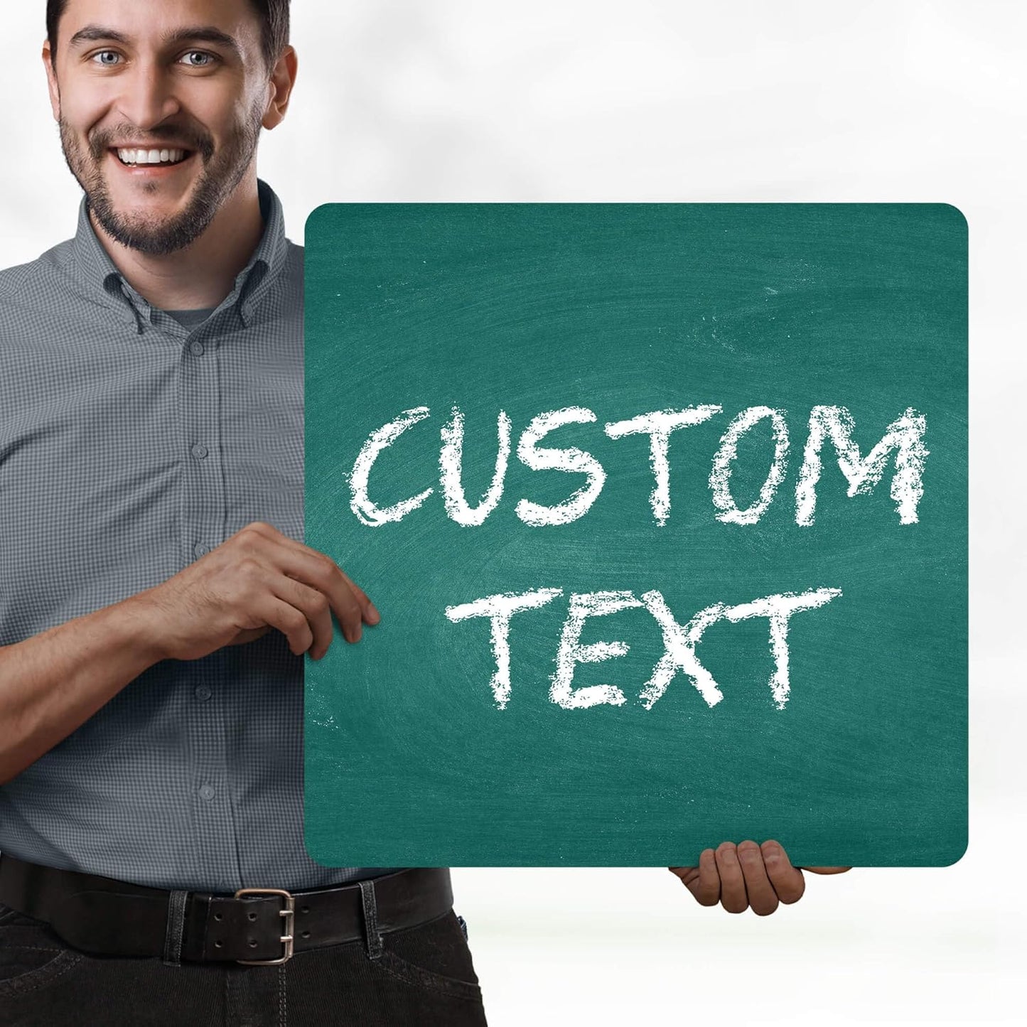 Custom Sign, Custom Street Sign, 11 Font Colors, 13 Font Styles, 4 Hole Options, 22 Sizes, 18x18 Inches, Rust Free DiBound, Fade Resistant, Made in USA by My Sign Center (Chalkboard Green)