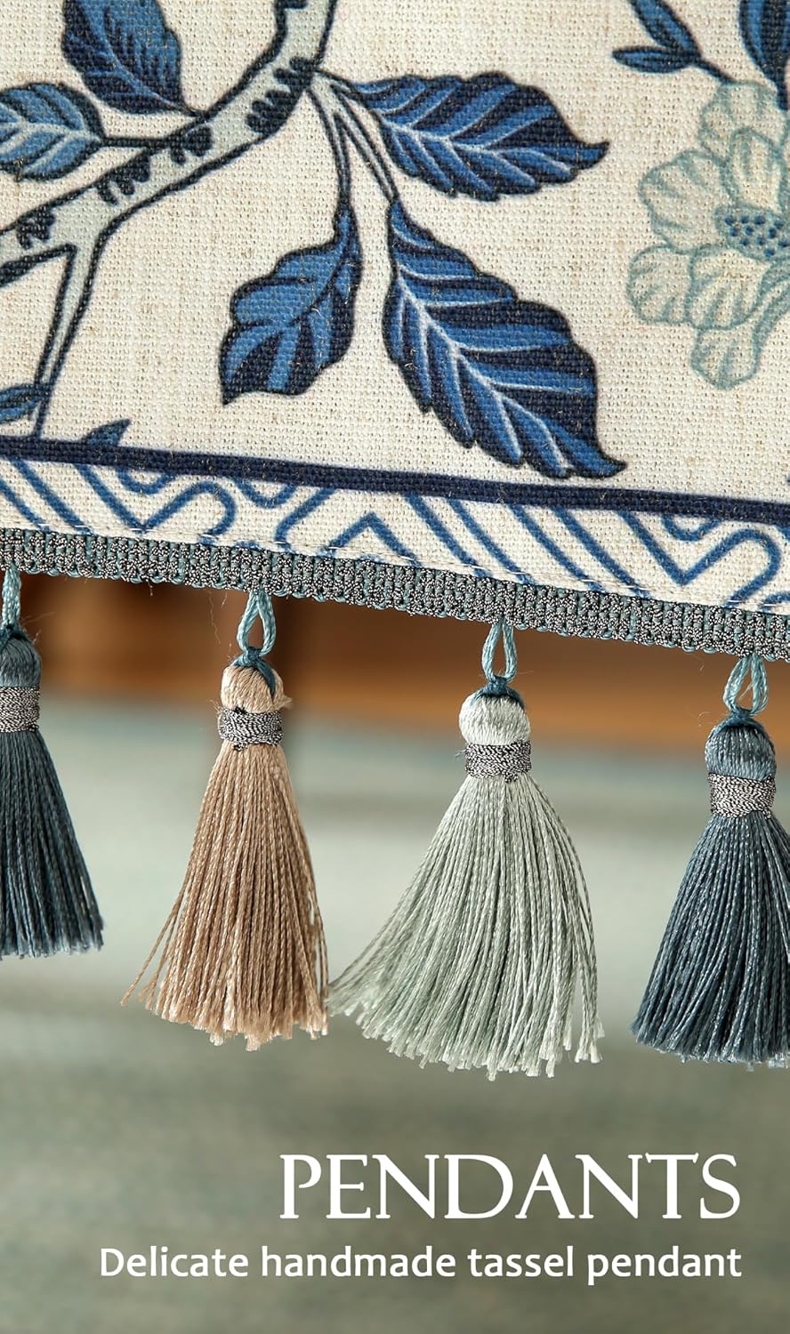 Decorative Small Linen Table Runner 63 Inches Long,Chinoiserie Blue Floral Cloth Runner for Coffee Table Decor Tabletop Table Runners for Kitchen,Dining,Party,Home,Christmas,12"*63"