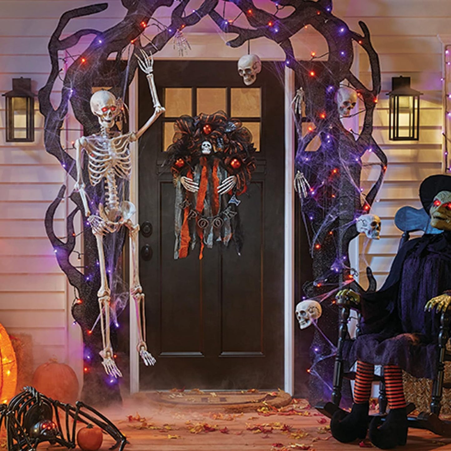 Dazzle Bright Purple and Orange Halloween Fairy String Lights, 2 Pack Total 40FT 120 LED Copper Wire Battery Operated Waterproof Lights, Halloween Decorations for Indoor Outdoor Patio Yard Party Decor