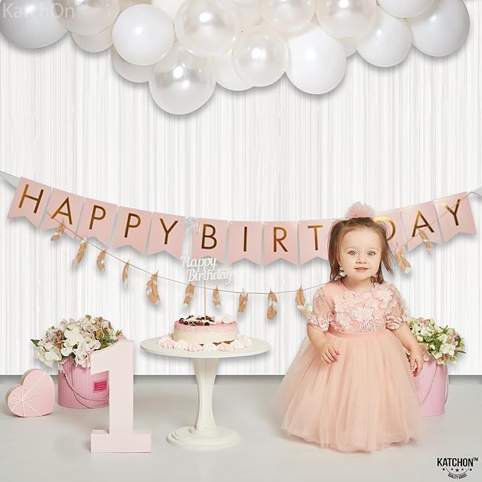 KatchOn, White Foil Fringe Curtain - XtraLarge 3.2x8 Feet, Pack of 2 | Fringe Backdrop for Party Decorations | White Backdrop for Bridal Shower, Baby Shower, Anniversary, Wedding Decorations