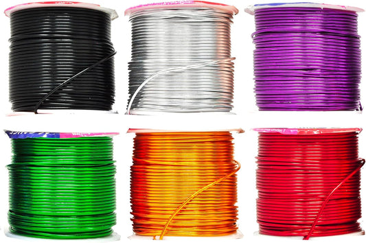 Mandala Crafts 16 Gauge Anodized Aluminum Craft Wire for Jewelry Making – 390 FT Colored Flexible Silver Black Gold Purple Red Kelly Green Wire - Bendable for Bonsai Armature Crafting Sculpting