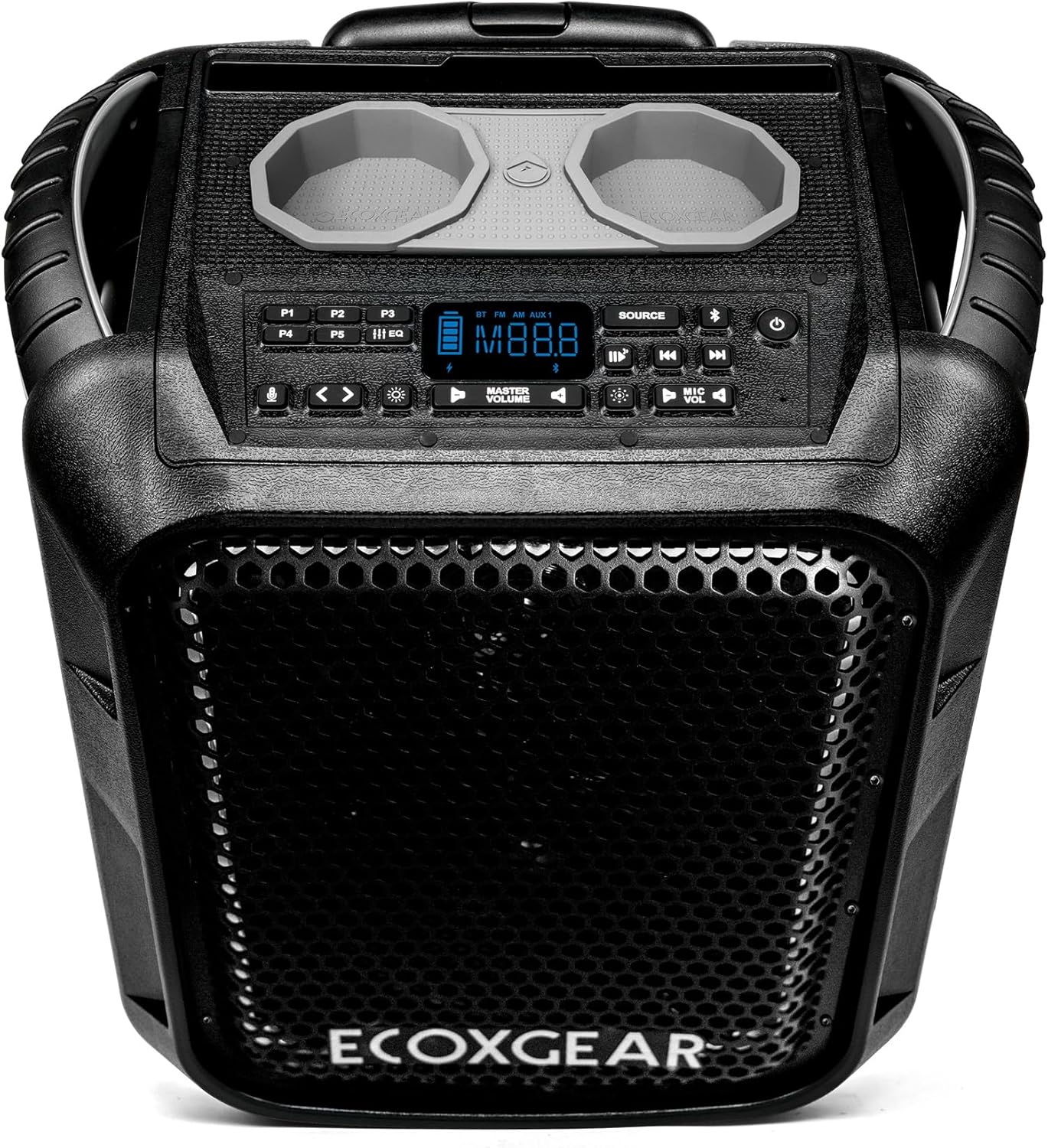 ECOXGEAR: EcoBoulder Ultra – 121dB Loud Rugged Bluetooth 5.1 Speaker, IP67 Waterproof, Drop and dustproof with Party Lights, 50+ Hours runtime, it Even Floats – Black