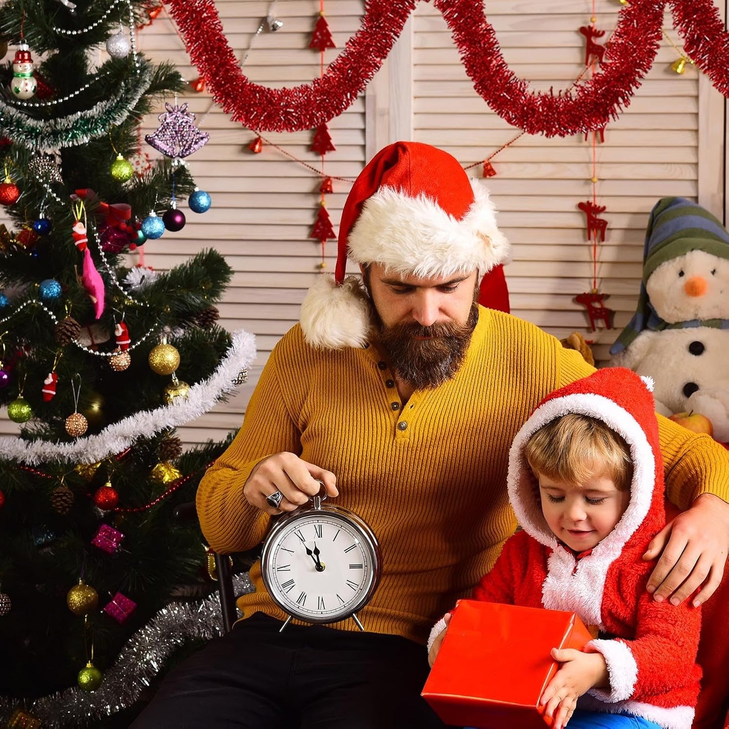 50 Feet Red Christmas Tinsel Garland, Metallic Foil Twist Garland Wall Hanging Tinsel Banner Backdrop for Parade Floats, Easter, Mother's Day, Wedding Party Decorations (2in x 50ft)