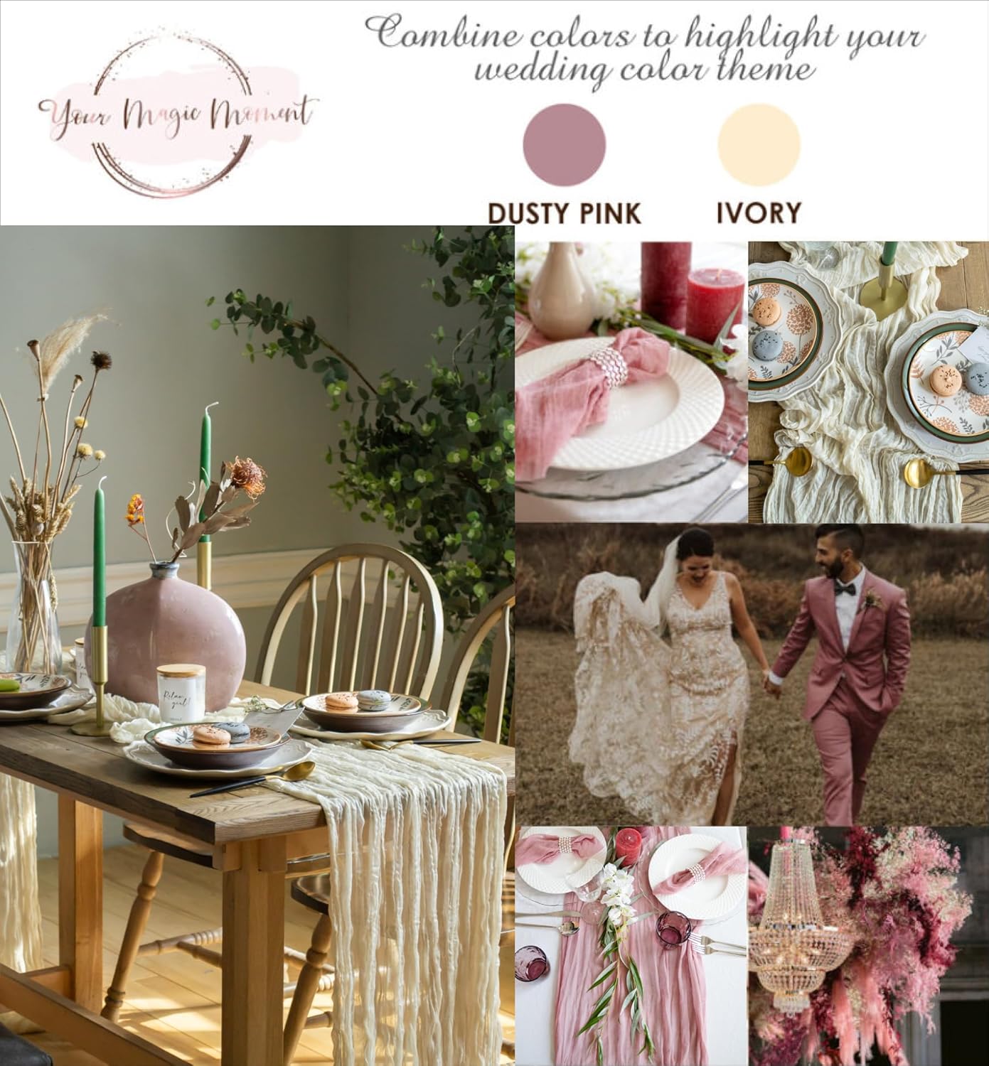 Ivory Cheesecloth Table Runner Set of 6 Runners 12 ft 142 in Long Each Cream Gauze Table for Wedding Table Baby Shower Decorations or Bridal Shower Decor Modern Table Runner Boho Table Décor