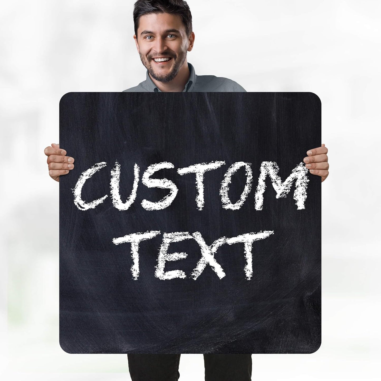 Custom Sign, Custom Street Sign, 11 Font Colors, 13 Font Styles, 4 Hole Options, 22 Sizes, 30x30 Inches, Rust Free DiBound, Fade Resistant, Made in USA by My Sign Center (Chalkboard Black)