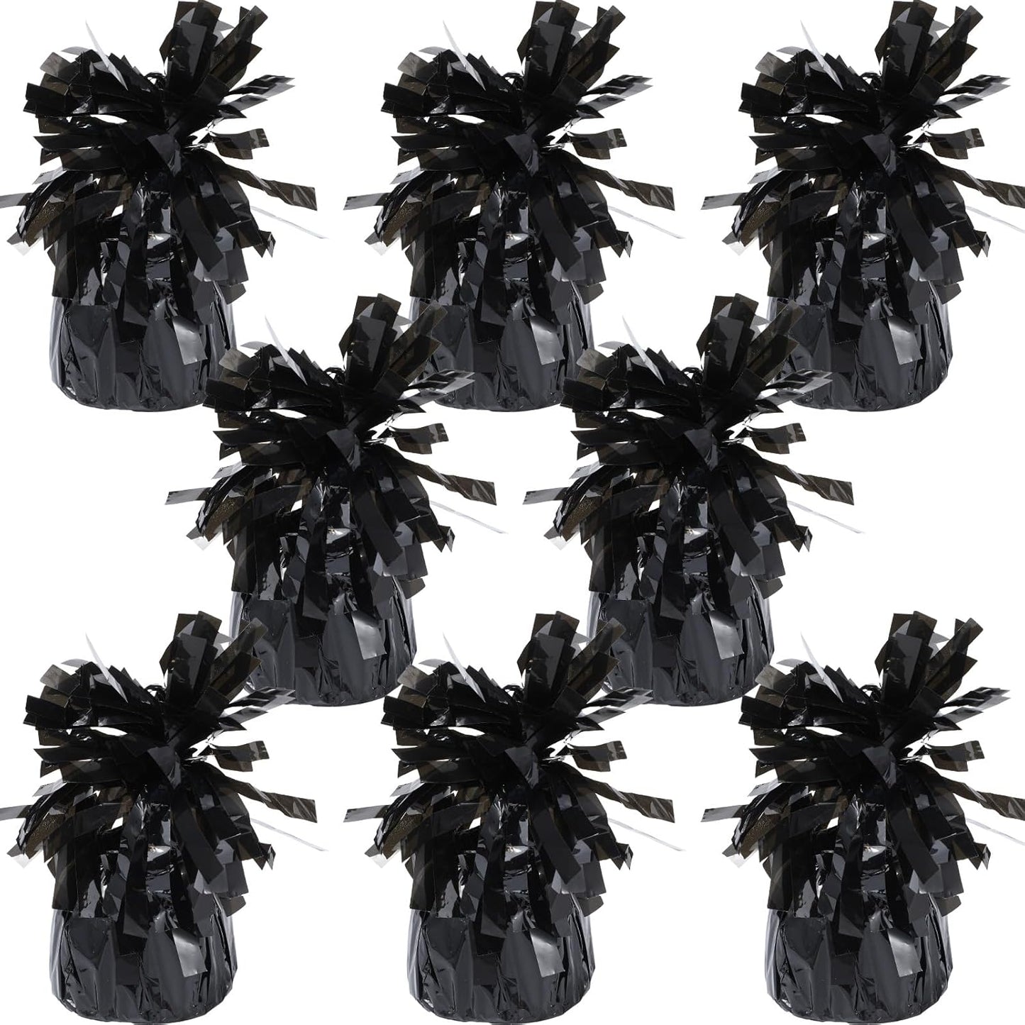 8 Pcs Black Metallic Balloon Weights Holder Anchors Balloon Holder Weights for Helium Balloons Birthday Graduation Party Christmas Wedding Celebration Decoration (Black)