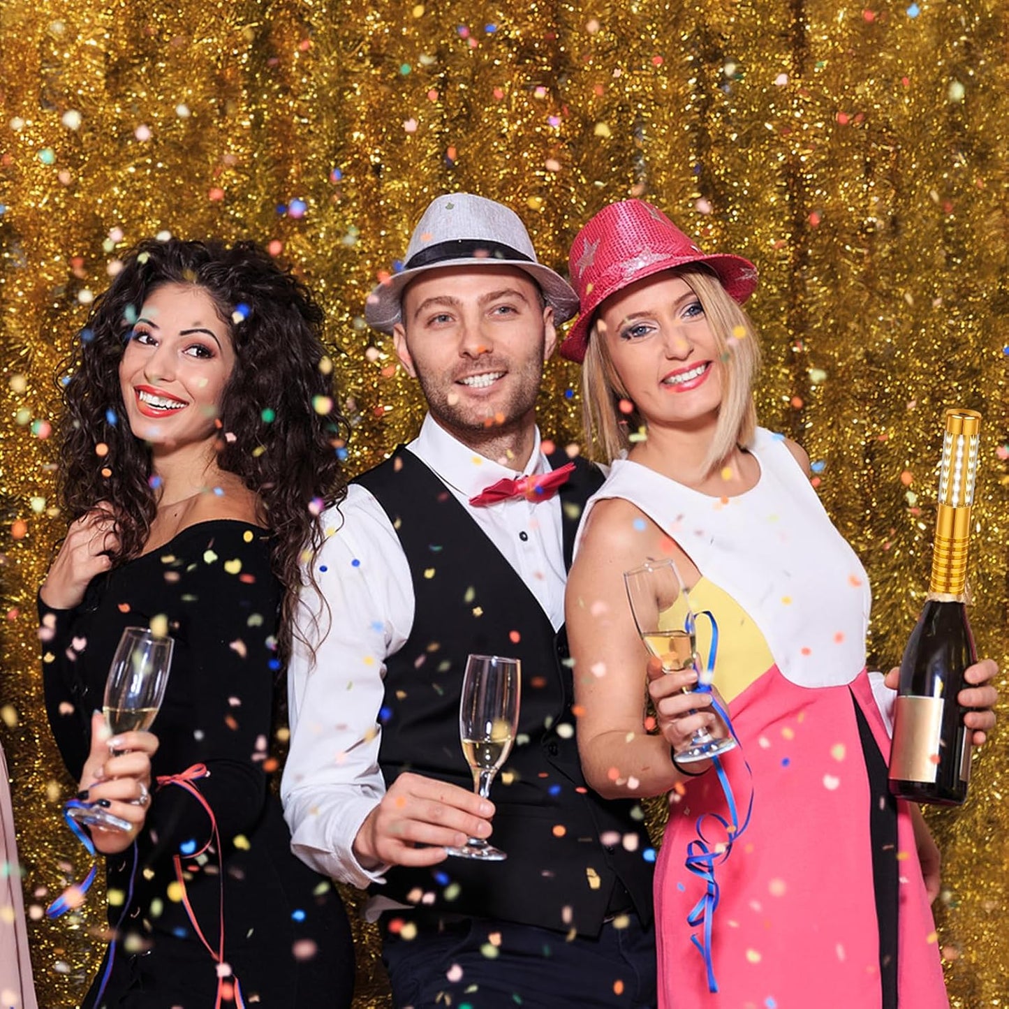 2 Pieces LED Strobe Baton Light Rechargeable Bottle Service Sparklers Stick Reusable Champagne Bottle Handheld LED for Club Stage Nightclub Party Concert Event Bar Outdoor - Gold