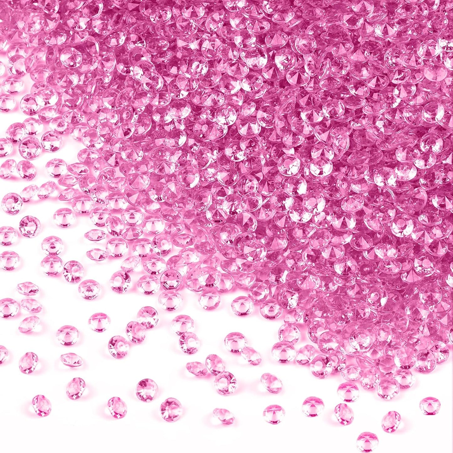 10000Pcs Crystal Acrylic Diamond Fake Gems Vase Filler, 4.5mm Faux Diamonds for Table Scatter Wedding Party, Bridal Shower, Birthday Decoration, Light Pink