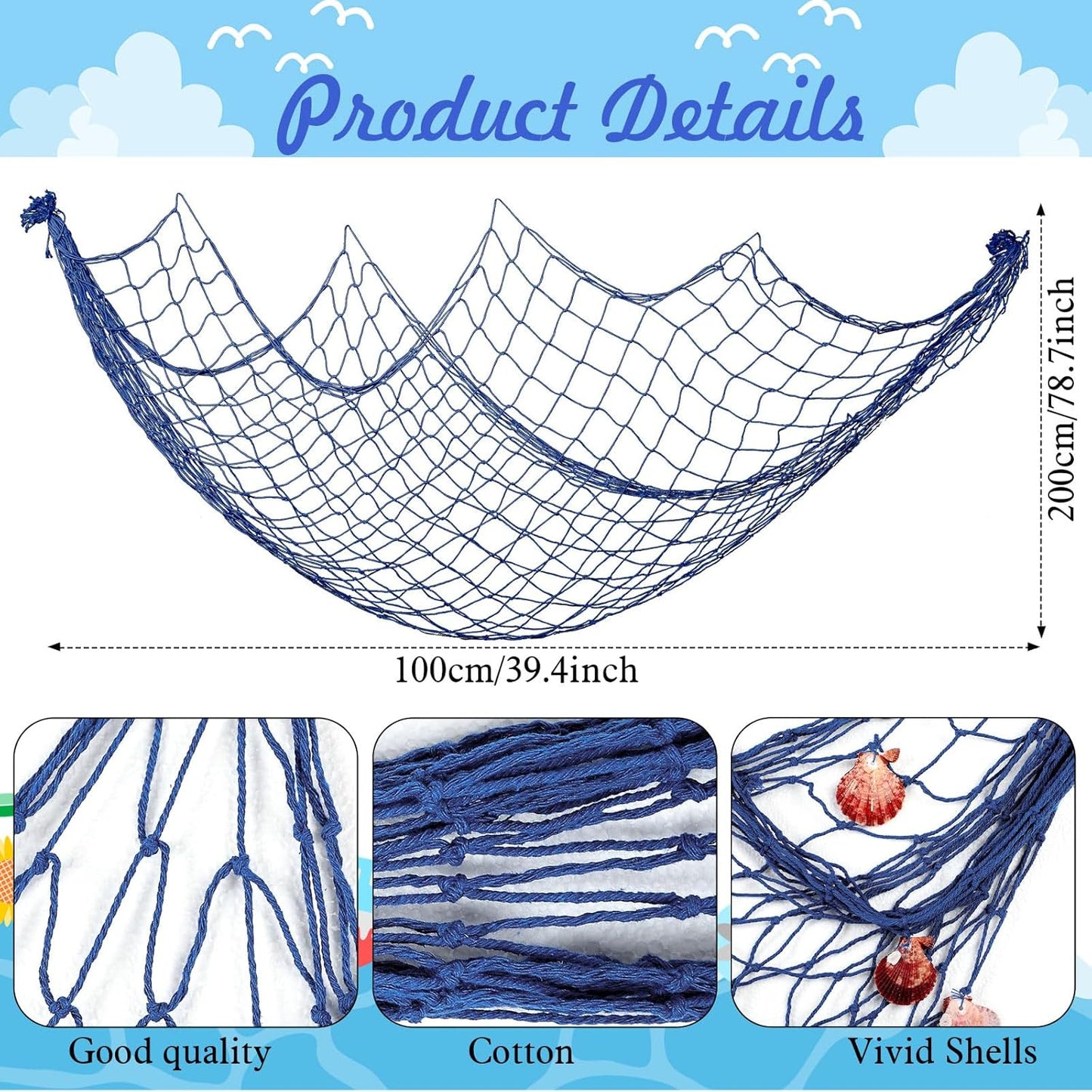 Marsui 11 Pcs Wooden Nautical Wall Decor Fishing Net Decoration, Include Decorative Fishing Net, Ship wheel, Fish Skeleton, Life Ring, Anchor, Starfish Beach Decor for Mediterranean Party (Retro Red)