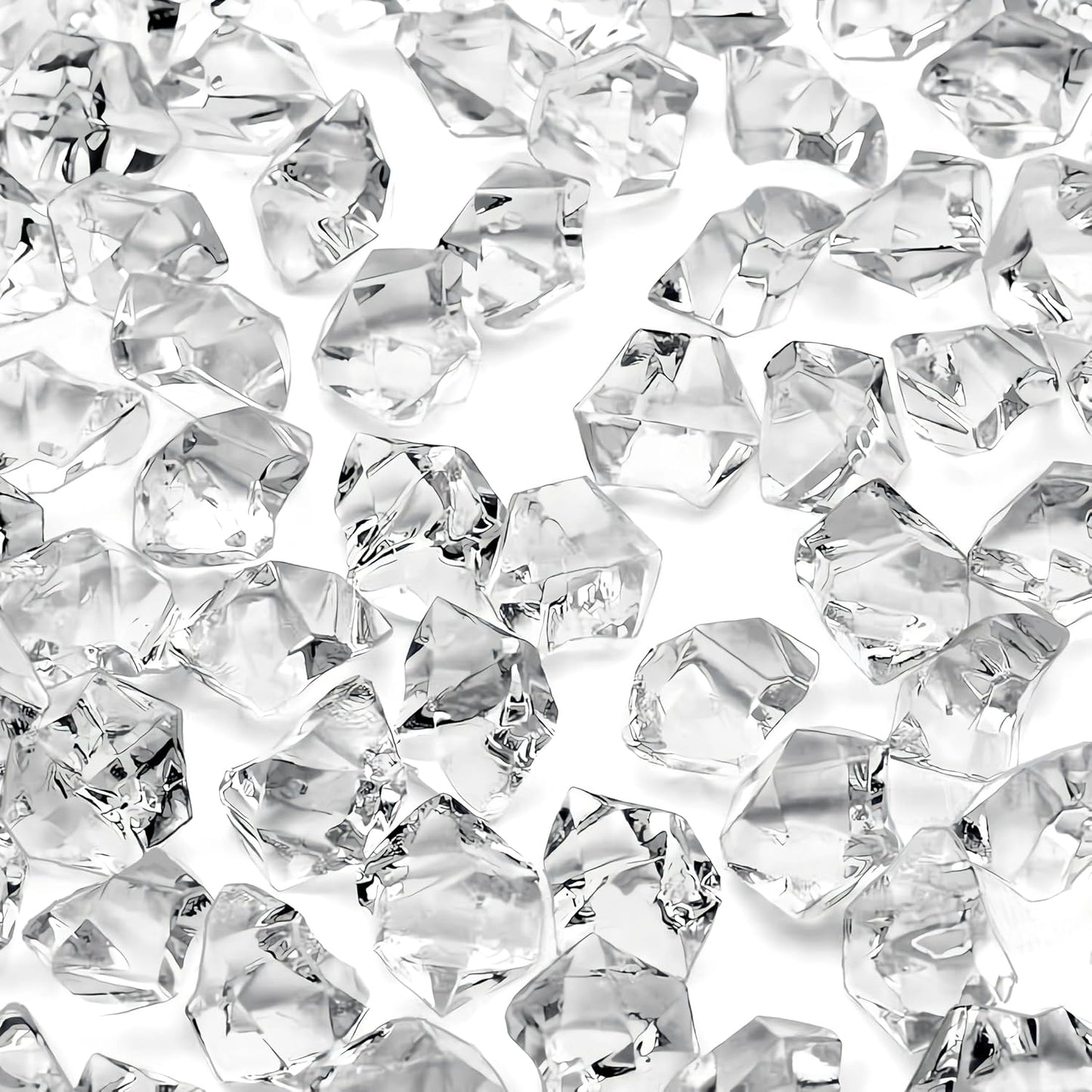 1000Pcs Clear Fake Crush Ice Rocks, Mini Vase Fillers Small Acrylic Diamonds for Centerpieces Home Party Table Scatter, 0.5in Plastic Gems for DIY Crafts