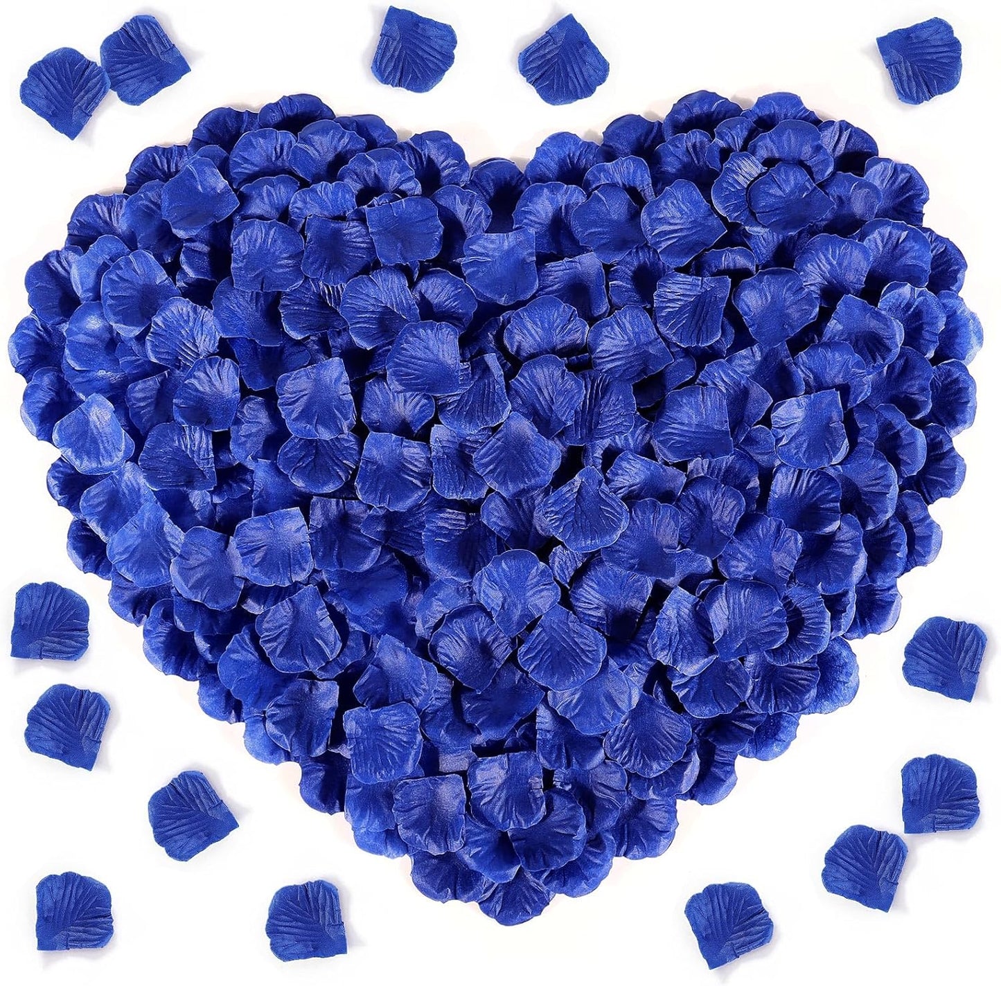1000 Pcs Dark Blue Rose Petals Artificial Silk Flower Petals Romantic Decorations for Wedding Engagement Birthday Event Anniversary Party Backdrop Supplies