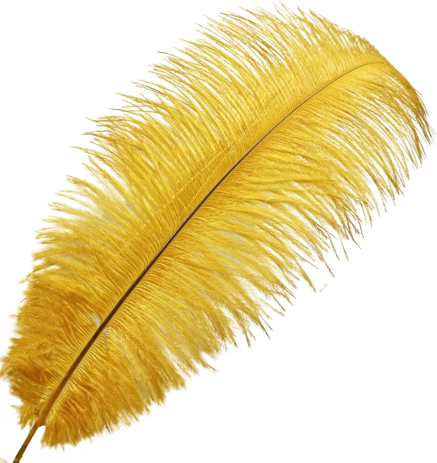 Happy Feather 16-18 inch Gold Ostrich Feathers Craft for Wedding Party Centerpieces Home Decoration DIY Craft Pack of 10