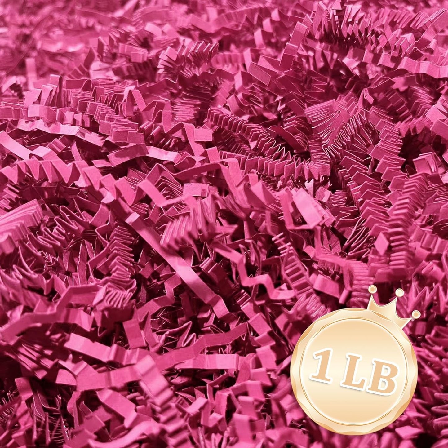 1 LB Fuschia Crinkle Cut Paper Shred Filler Great for Gift Wrapping, Fuschia Basket Fillers, Birthday, Gift Wrapping, Anniversary, Halloween Thanksgiving Christmas Party Decor Filling Supplies