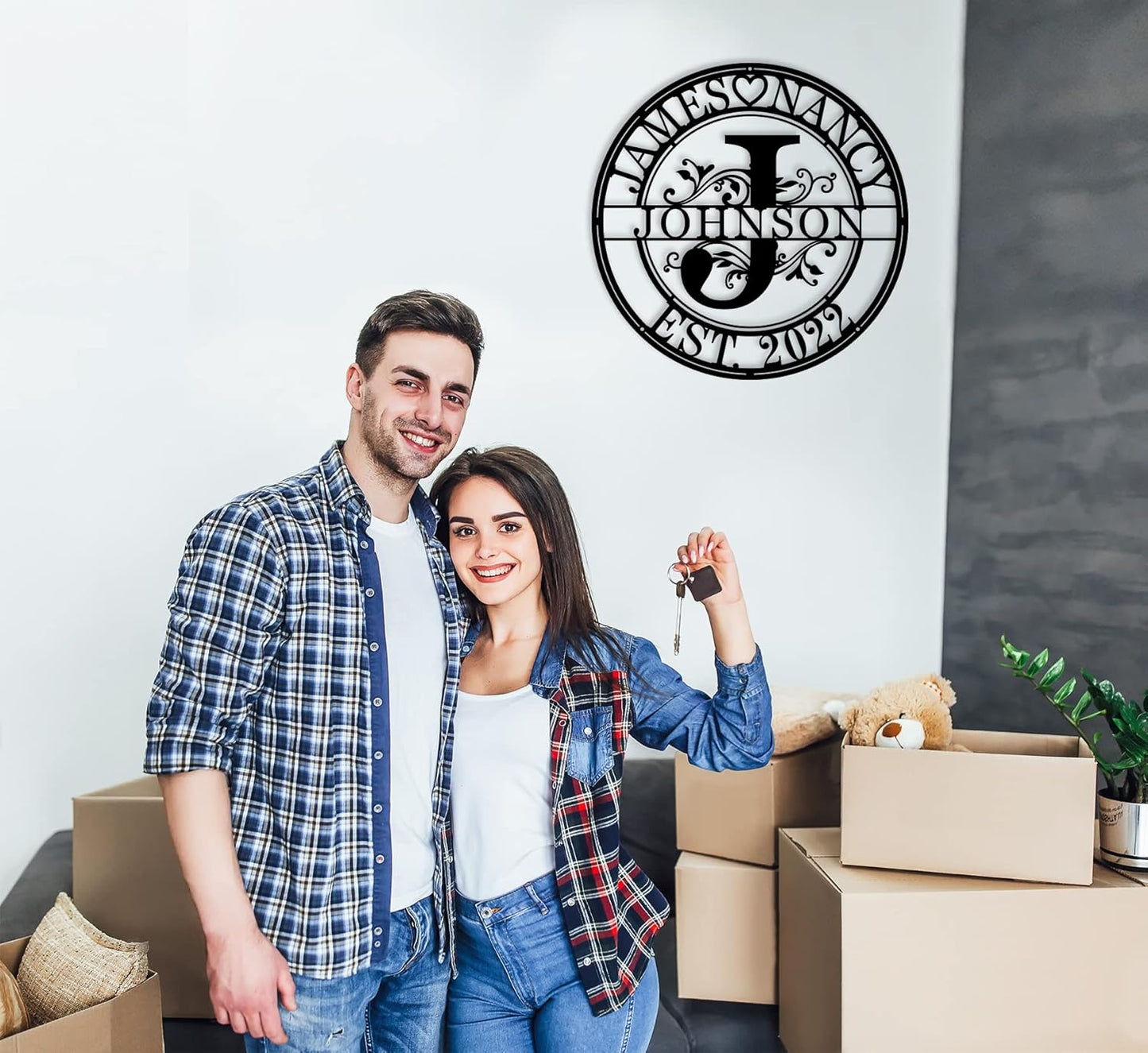 Personalized Family Name Sign Last Name Signs for Home Custom Metal Sign Metal Name Signs Personalized Metal Signs Monogram Wall Decor Anniversary Gifts Personalized Wedding Gifts