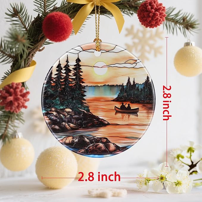 Serene Mountain Sunset Christmas Ornaments: Christmas Tree Decorations & Holiday Ornaments – Holiday Presents, Gift Ideas for Friends, Coworker, Family, and Nature Lovers