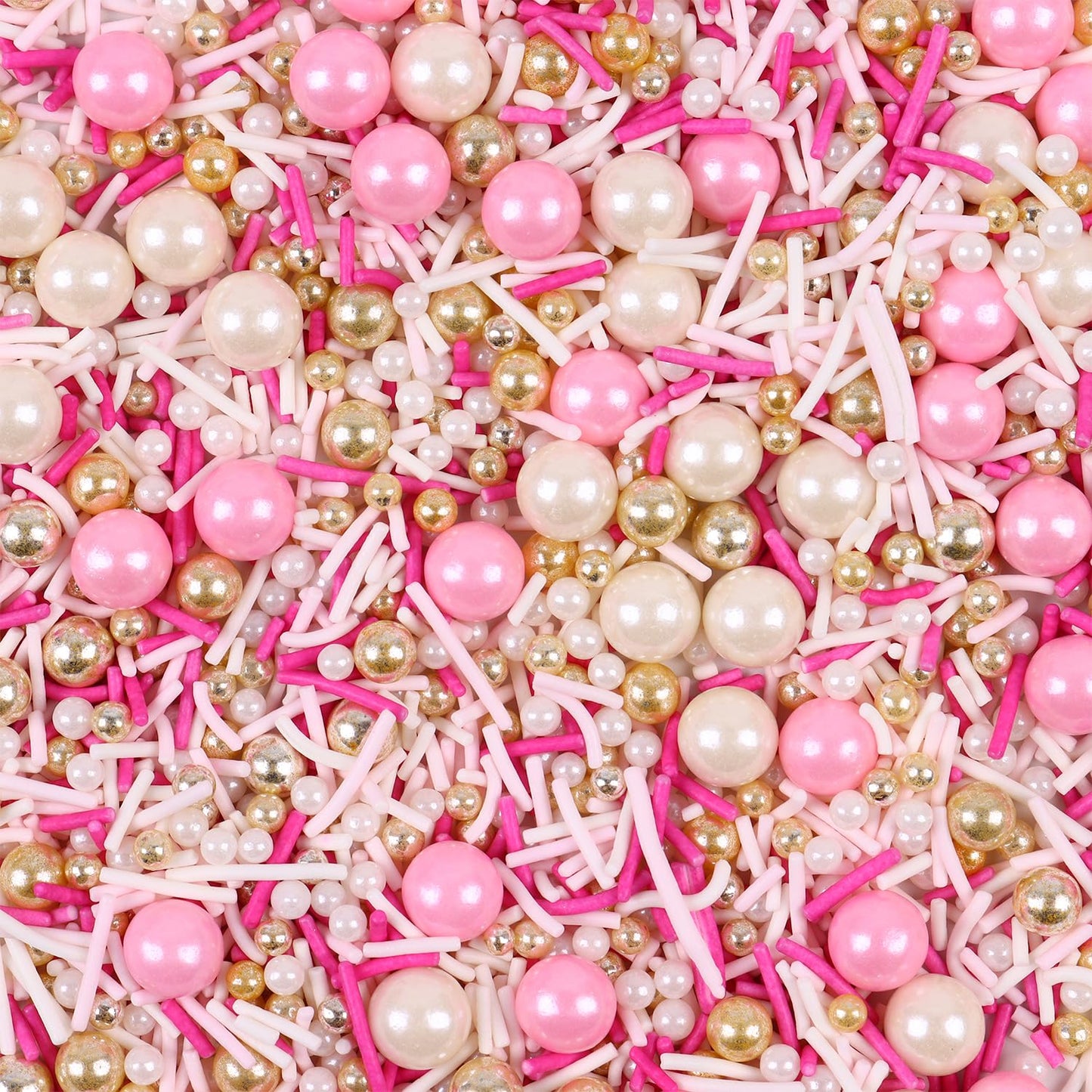 Valentine Pink sprinkles for Cake Decorating Edible Sprinkles for Cookies Ice Cream Cupcake Topper 7 ounce Metallic Sprinkle Mix Perfect for Wedding New Year’S Eve Party