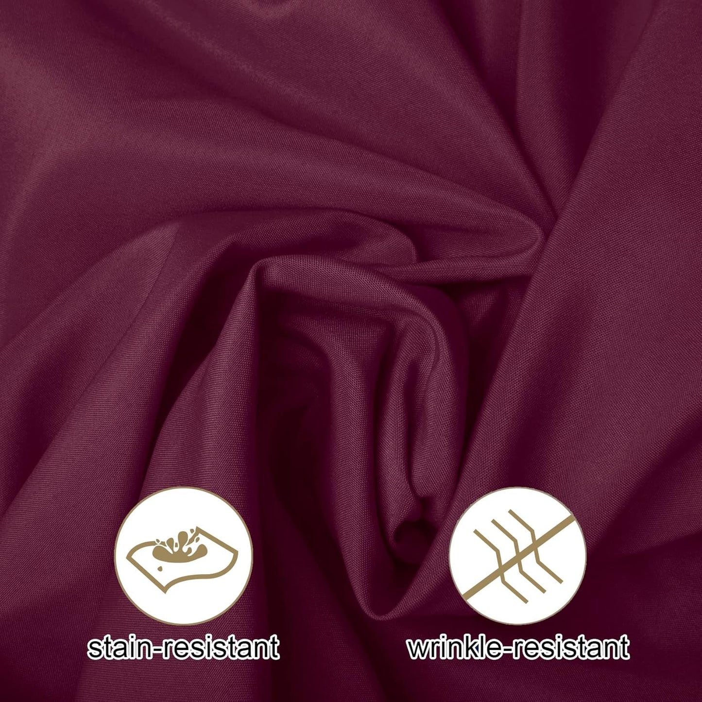 Ascoza 2pack 108 Inch Burgundy Round Tablecloth in Washable Polyester Fabric for Wedding/Banquet/Restaurant/Parties