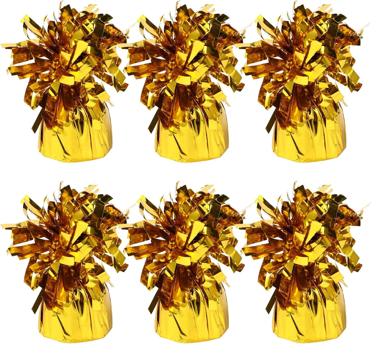 6 Pack Gold Balloon Weights Metallic Holder Anchors Balloon Holder Weights for for Birthday 2025 Graduation Party Christmas Wedding Celebration Decoration (Gold)