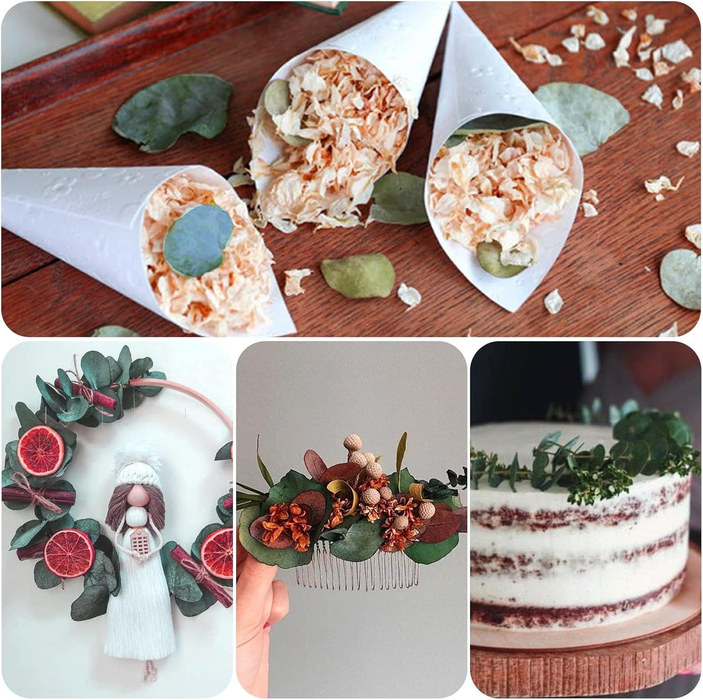 3200Preserved Real Eucalyptus Leaves Small, Pure Natural Bulk Eucalyptus, Biodegradable Wedding Leaves Confetti for Anniversaries, Birthday, Graduation, Bridal Showers, Party Decor