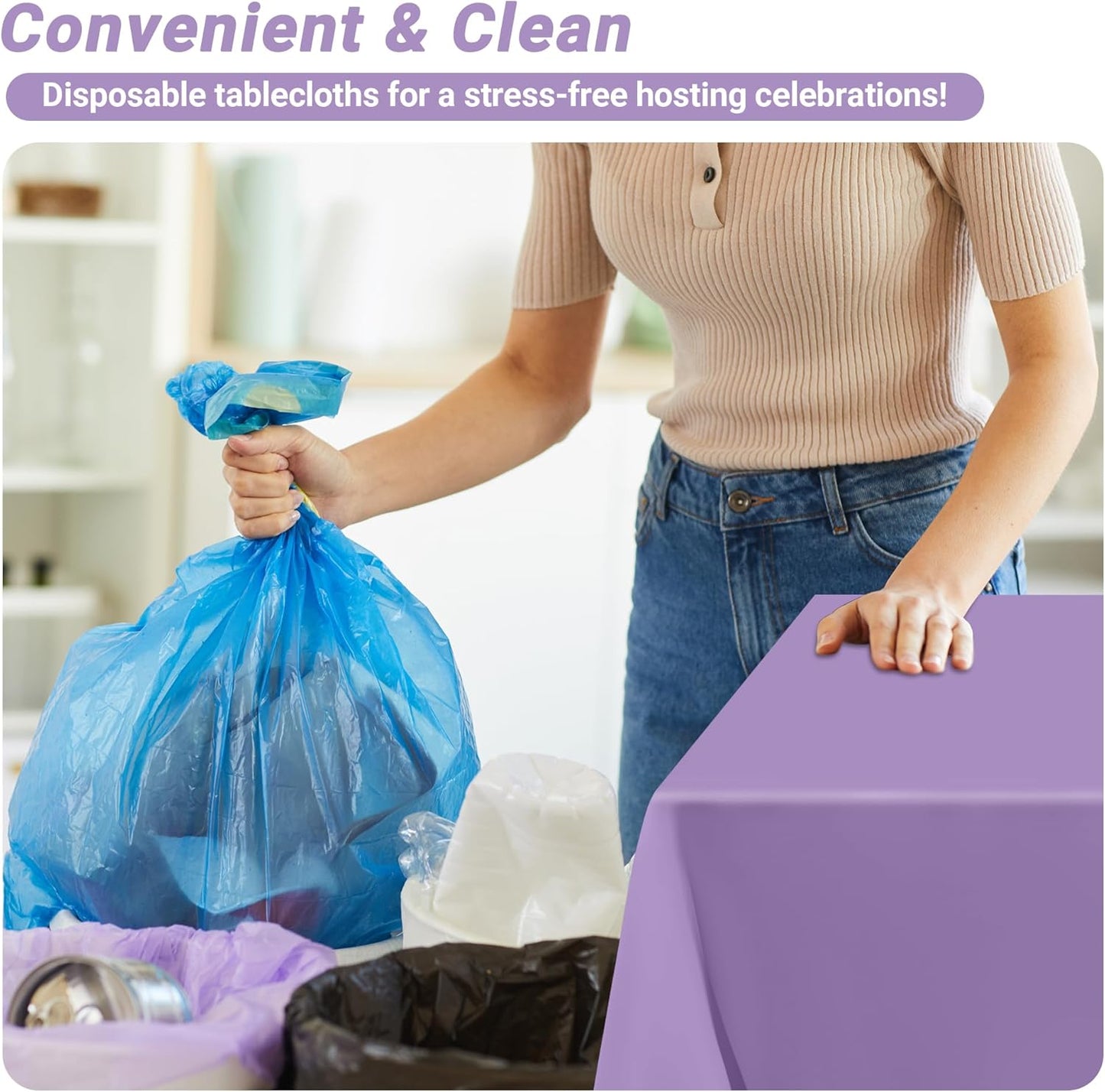 QZYL 4 PCS Plastic Table Cloth Disposable, 54x108 Inches Leakproof Rectangle Tablecloth, Heavy-Duty for Restaurant Party Decorations, Outdoor Picnic Tablecloth Congratulations Decorations