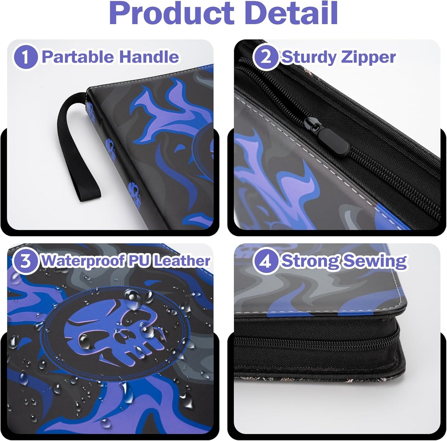 9 Pocket Card Binder for MTG/YGO/PTCG/Game Cards, Holds 900 Cards,Premium Card Collector Book for TCG Players,Toys Gifts for Kids(purple)