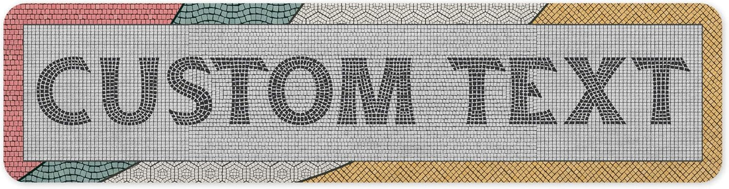 Custom Sign, Custom Street Sign, 11 Font Colors, 13 Font Styles, 4 Hole Options, 22 Sizes, 8x32 Inches, Rust Free DiBound, Fade Resistant, Made in USA by My Sign Center (Fauxsaic 2)