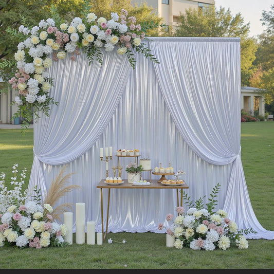 20ftx10ft Silver Sequin Backdrop Curtain for Parties, Wrinkle Free 4 Panels 5x10FT Glitter Photo Backdrop Drapes Shimmer Back Drop Cloth for Wedding Birthday Christmas Photography Background