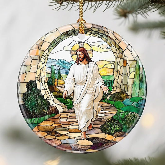 He is Risen: Resurrection of Jesus Christmas Ornaments – Christmas Tree Decorations, Christian Home Decorations, Stocking Stuffers, Gift Ideas, Easter Day Gift, Christian Gifts, and Religious Gifts